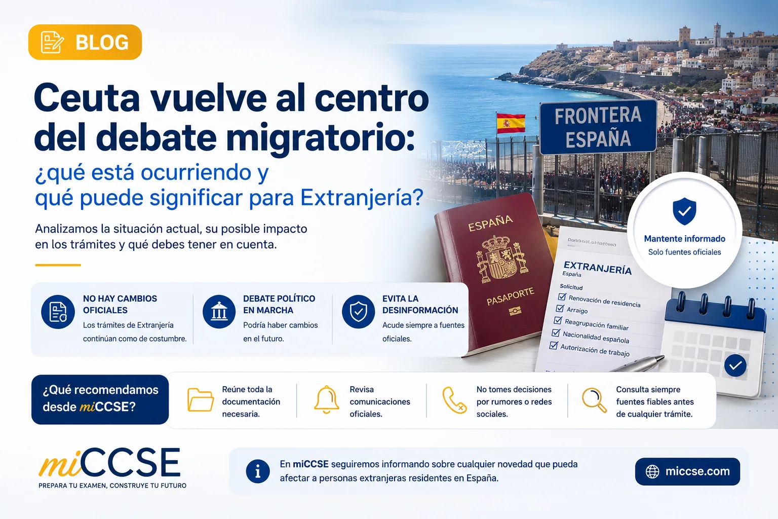 Ceuta vuelve al centro del debate migratorio: ¿qué está ocurriendo y qué puede significar para Extranjería?